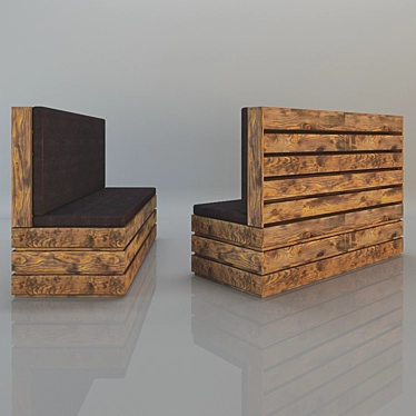 Rustic Pallet Sofa 3D model image 1 