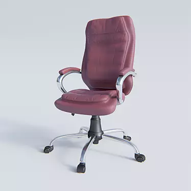 Elegant Leather Office Chair 3D model image 1 