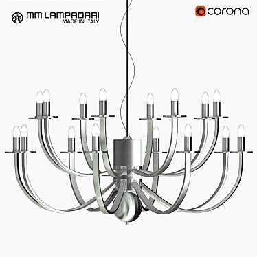 Modern Chandelier with 16 Metal Arms 3D model image 1 