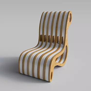 Wooden Armchair 3D model image 1 