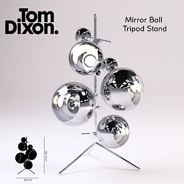 Glimmer Stand: Mirror Ball Tripod 3D model image 1 