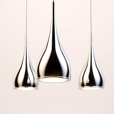 LuceSolara Chrome Pendant Lamp - Modern Italian Lighting 3D model image 1 