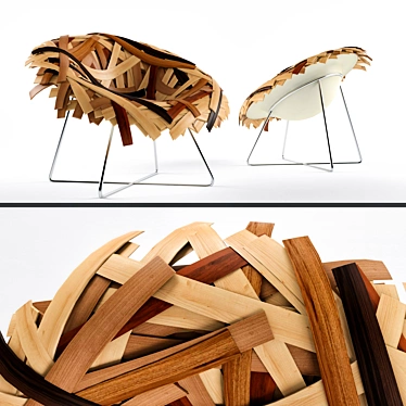 EcoVeneer Chairs: Sustainable Seating 3D model image 1 