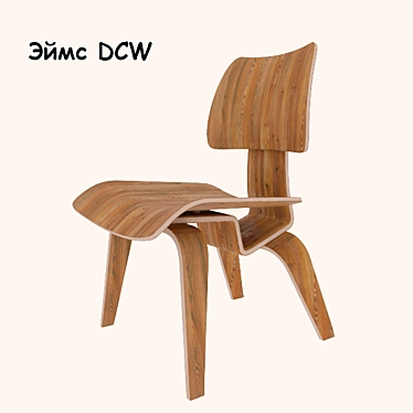 Vintage Eames DCW Chair 3D model image 1 