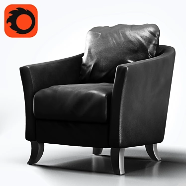 Dark Brown Faux Leather Accent Chair 3D model image 1 