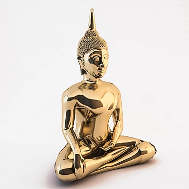 Golden Buddha India 3D model image 1 