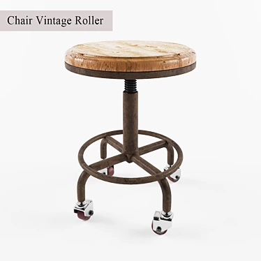 Vintage Roller Chair 3D model image 1 