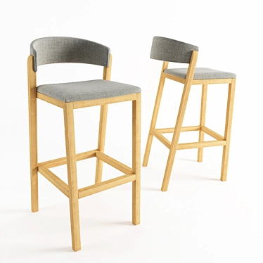 Modern Scandinavian Stool 3D model image 1 