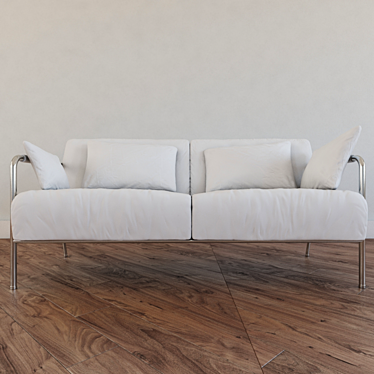 Sleek White Sofa: Modern Simplicity! 3D model image 1 