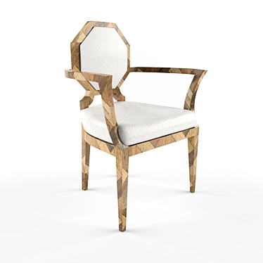 Modern Wooden Interlock Chair 3D model image 1 