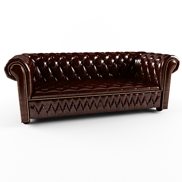 Classic Chesterfield Sofa: Elegant & Spacious 3D model image 1 