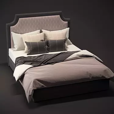 Contemporary Fabric Bedframe - 3D Model 3D model image 1 