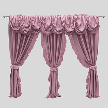 Title: Quick-Fit Lightweight Curtains 3D model image 1 