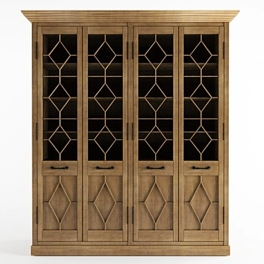 Georgian Fretwork Buffet: Handcrafted Elegance 3D model image 1 