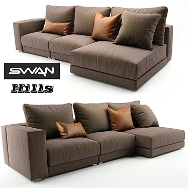 Elegant Swan Hills Bathtub 3D model image 1 