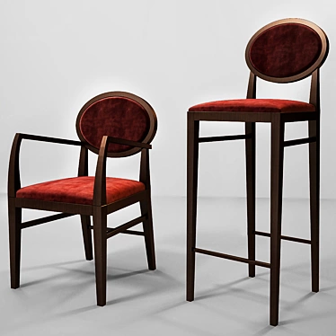 Elegant Art Deco Chairs 3D model image 1 