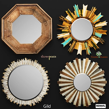 Reflective Elegance: Set of Stunning Mirrors 3D model image 1 