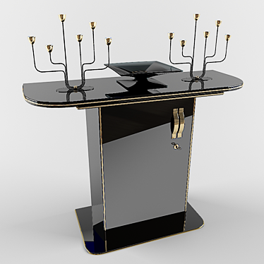 Black & Gold Console Set: Elegant Decor 3D model image 1 