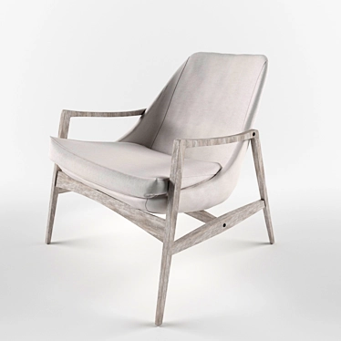  Modern Wooden Armchair 3D model image 1 