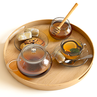 Delicious Tea and Honey Set 3D model image 1 