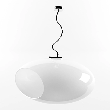 Modern Glass Oval Pendant 3D model image 1 