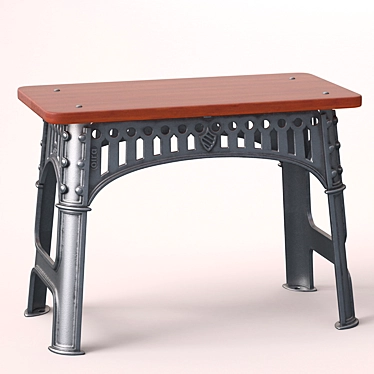 Vintage Industrial Factory Table 3D model image 1 