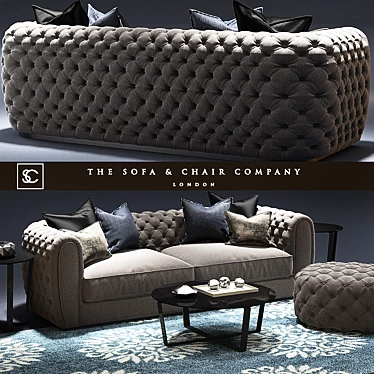 Windsor Tufted Sofa & Cromwell Table 3D model image 1 