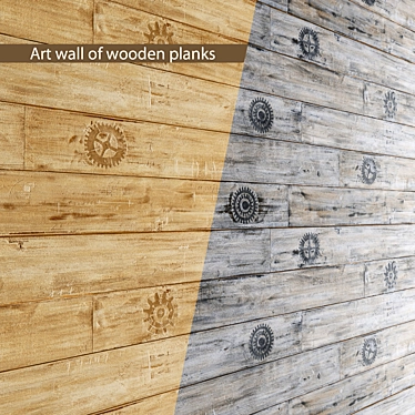 Rustic Board Art Display 3D model image 1 