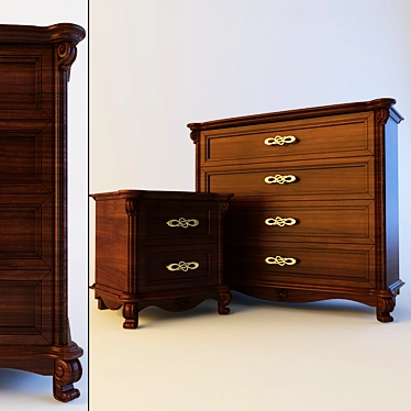 Alesi Belfan Chest & Nightstand 3D model image 1 