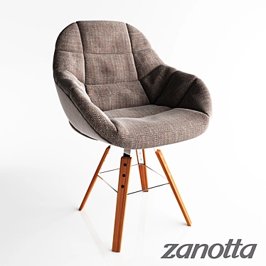 Zanotta Eva 2266R: Stylish and Compact Chair 3D model image 1 