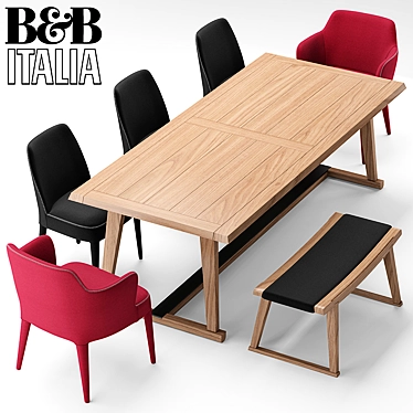 Luxurious Dining Set: Maxalto FEBO, RECIPIO, SELLA 3D model image 1 