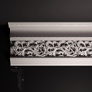 Torus Style Cornice - Elegant Decor Solution 3D model image 1 