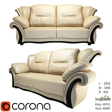 Rimini Direct Sofa: Modern Comfort 3D model image 1 