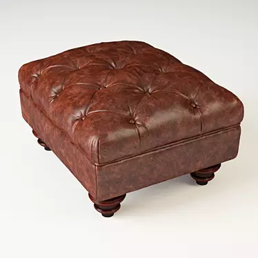 Luxurious Claverdon Leather Footstool 3D model image 1 