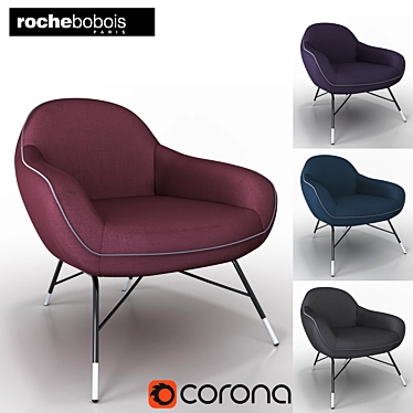 Sleek Spoutnik Armchair: French Elegance 3D model image 1 