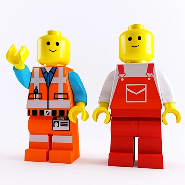 4 Unique Lego Characters Set 3D model image 1 