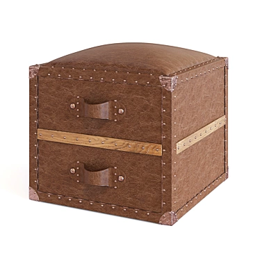 Vintage Wood and Leather Chest 3D model image 1 