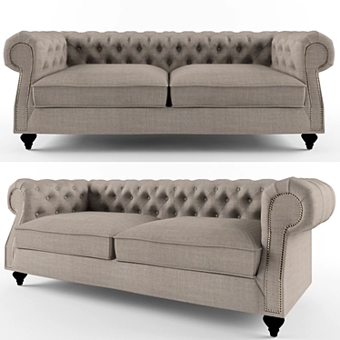 Coastal Comfort Sofa 3D model image 1 