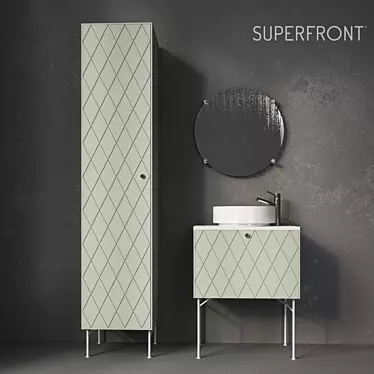 Harlequin Wash Basin Set - Exclusive and Stylish 3D model image 1 