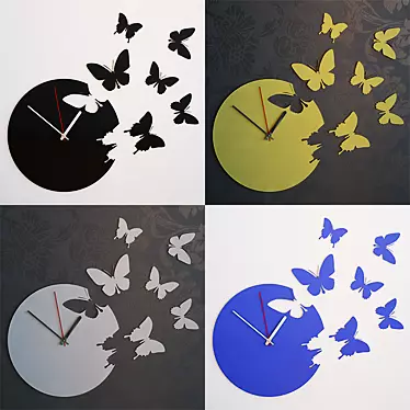 Butterfly Wall Clock 3D model image 1 