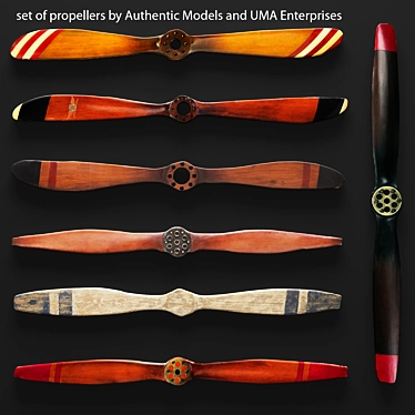 Vintage Propeller Set by UMA & Authentic 3D model image 1 