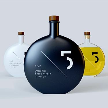 Premium 5 Bottle Olive Oil 3D model image 1 