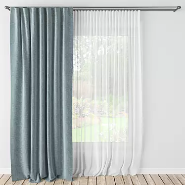 Elegant 270cm Curtain 3D model image 1 