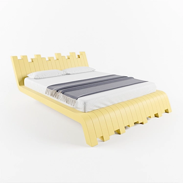 Cubed Modern Bed - Sleek and Stylish 3D model image 1 