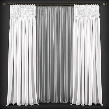 Modern Style Curtains 3D model image 1 