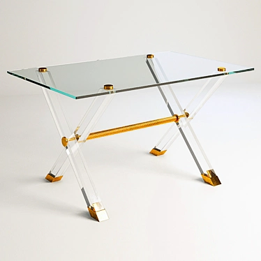 Sleek Lucite Base Desk 3D model image 1 