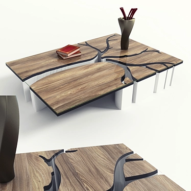 Wooden Tree Table 3D model image 1 