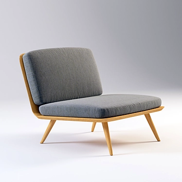 Sleek Spine Lounge Chair 3D model image 1 