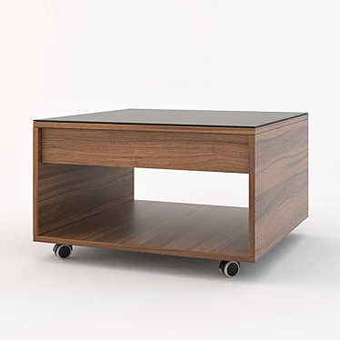 Santi Coffee Table by Zegen: Stylish Design with Glass Top 3D model image 1 