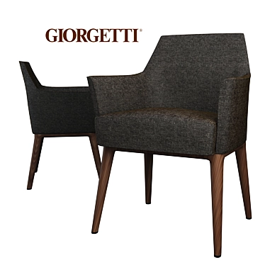 Elegant Walnut Armchair 3D model image 1 